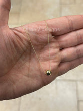 Solid 14K Gold Floating Ball Necklace, Dainty Necklace, Everyday Necklace, Minimalist